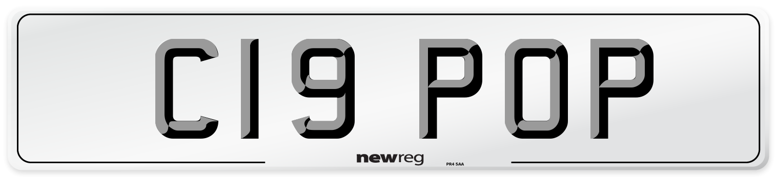C19 POP Number Plate from New Reg